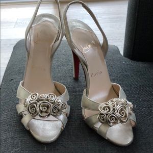 Christian Louboutin soft gold leather sandals